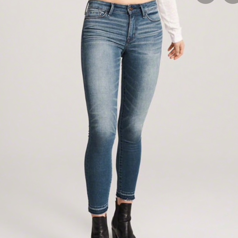 abercrombie & fitch blue skinny jeans